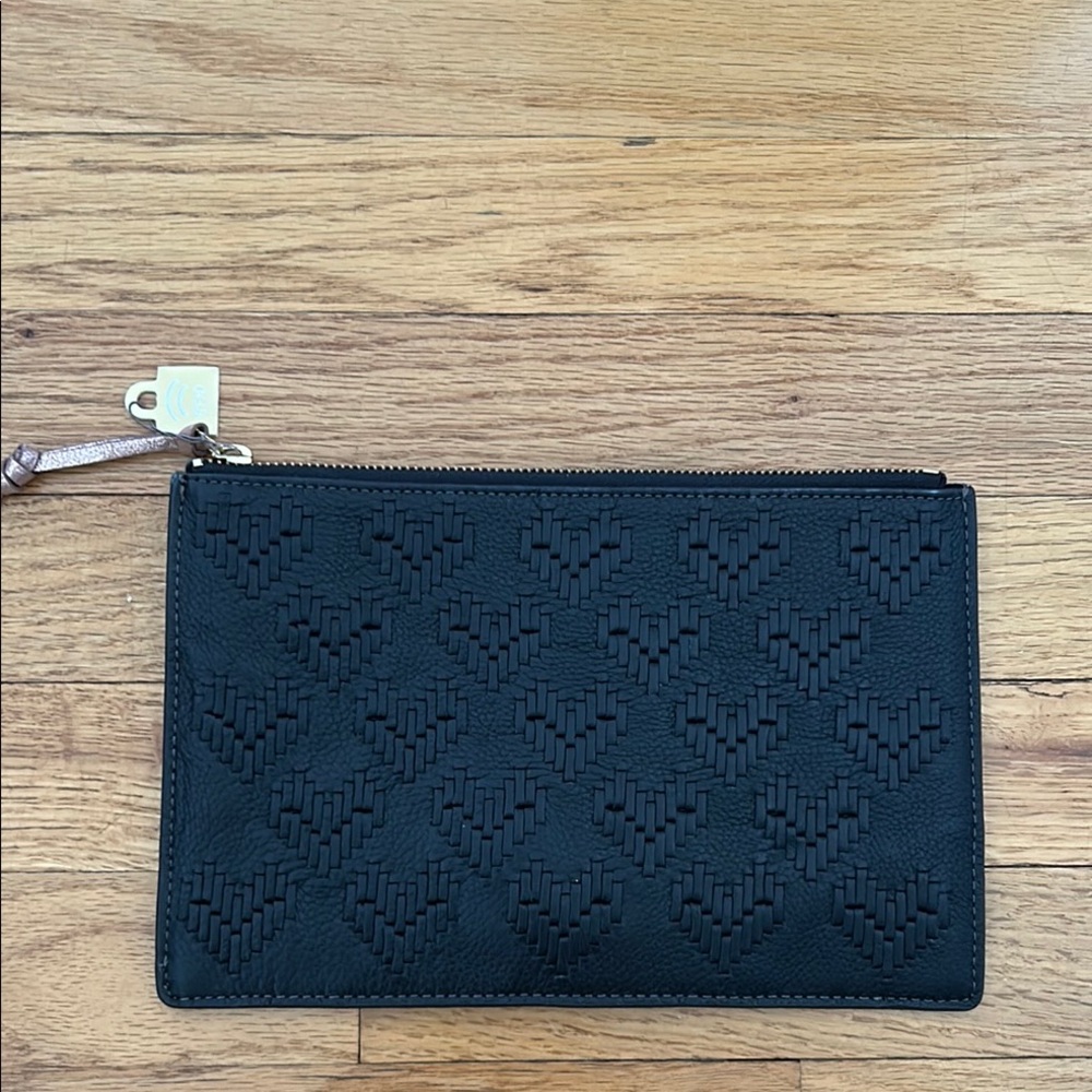 Fossil Black Heart Pattern Clutch